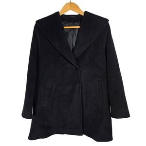 Vtg Cinzia Rocca Virgin Wool‎ Cashmere 10 Medium Made In Italy Coat Jacket Black